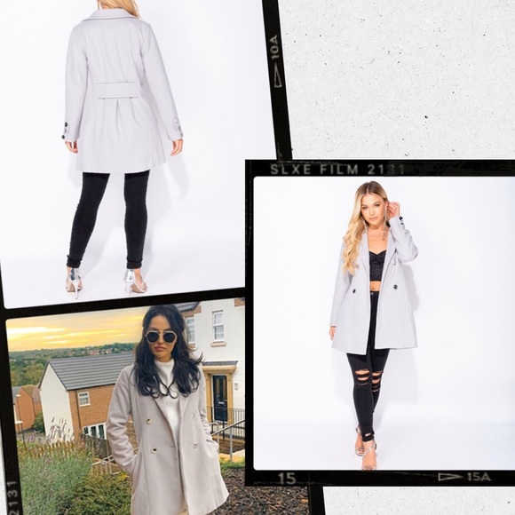 Silver Button Detail Double Breasted Coat 💕 - Picture 3 of 4